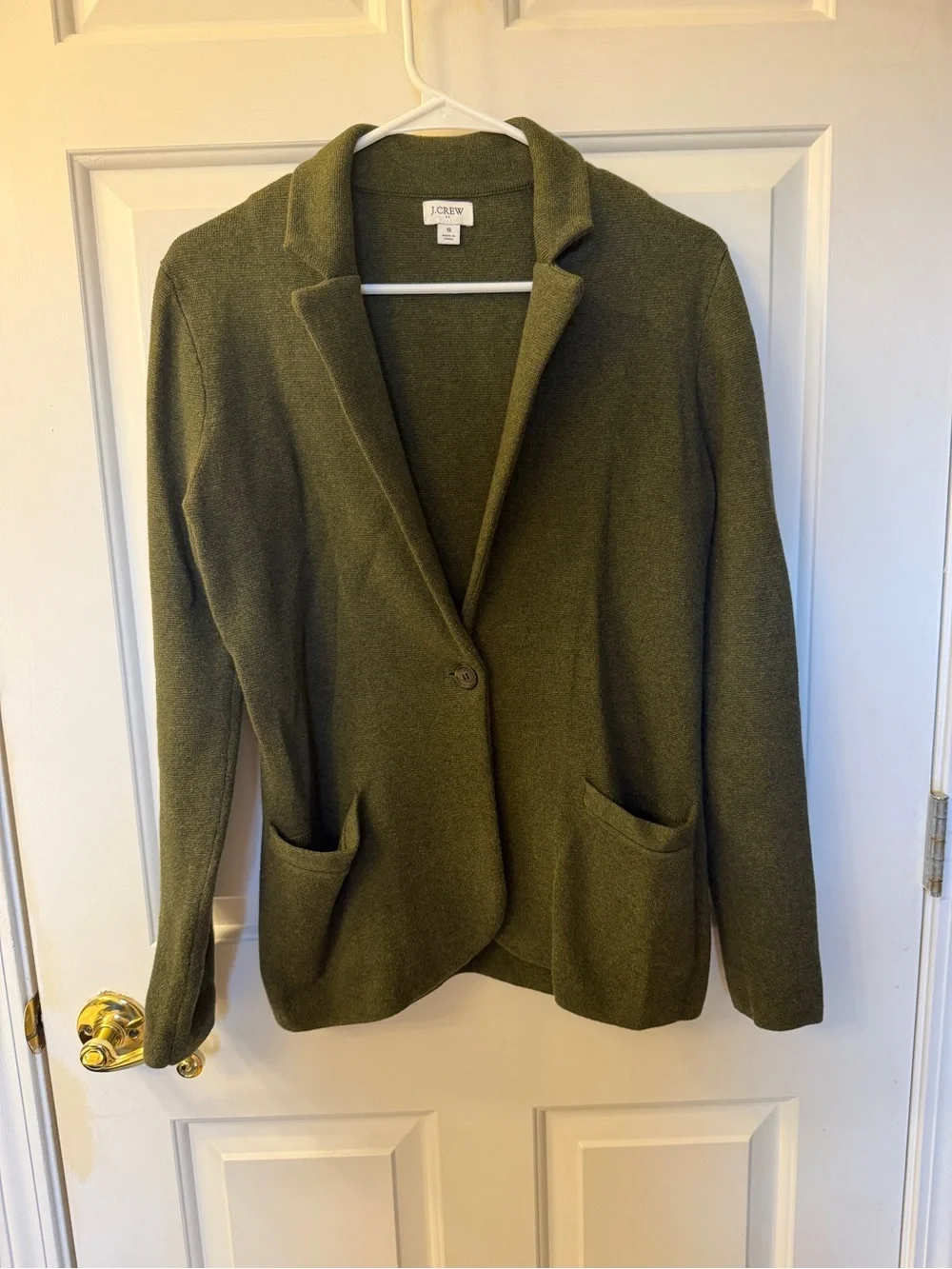 J. Crew Olive Green Women's Single-Button Sweater Blazer size S